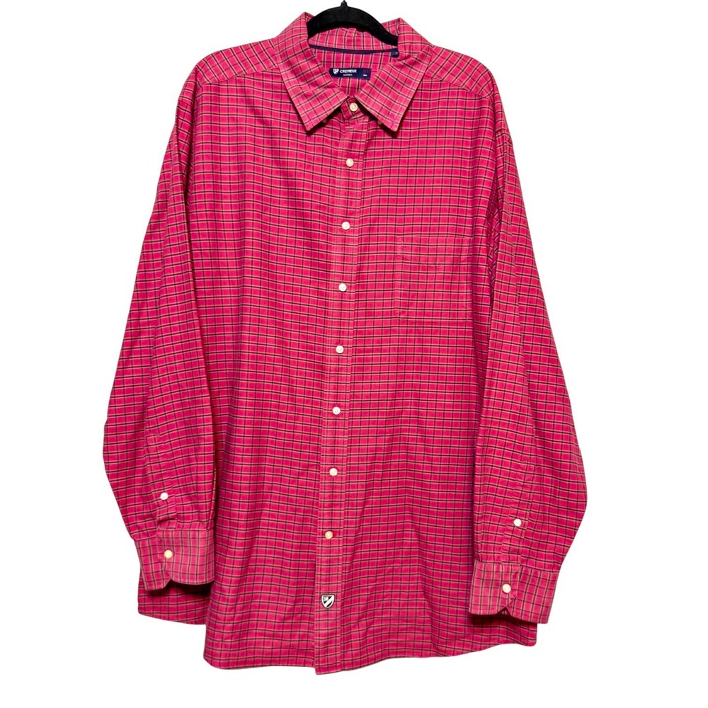 Cremieux Modern Prep Plaid Button Down Shirt Men Sz 3XT Street Casual Minimalist